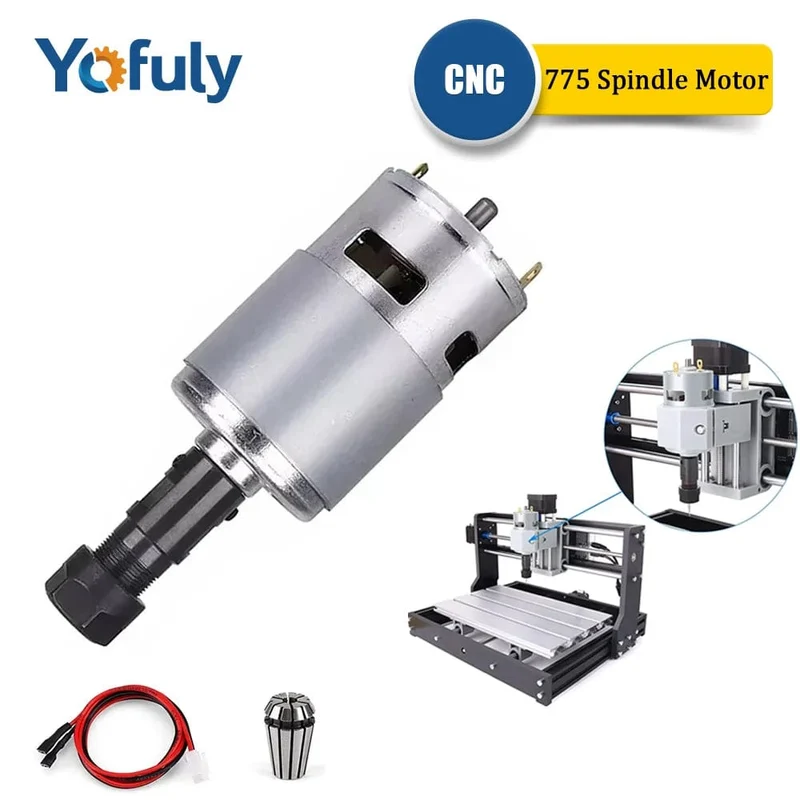 Yofuly CNC 775 Spindelmotor, Holzbearbeitungswerkzeuge, Kugellager, 20000 U/min Spindel für 3018 Pro Series CNC-Gravier- und Schneidemaschine