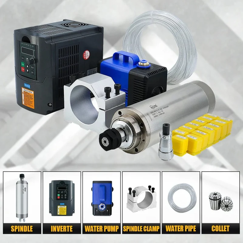 Verkauf Wasserkühlung Spindelmotor Kit 2.2 kW 2200 W Runde Spindel 24000 RPM + VFD Inverter Mit RS485 + 13 stücke ER20 Für CNC Fräsen