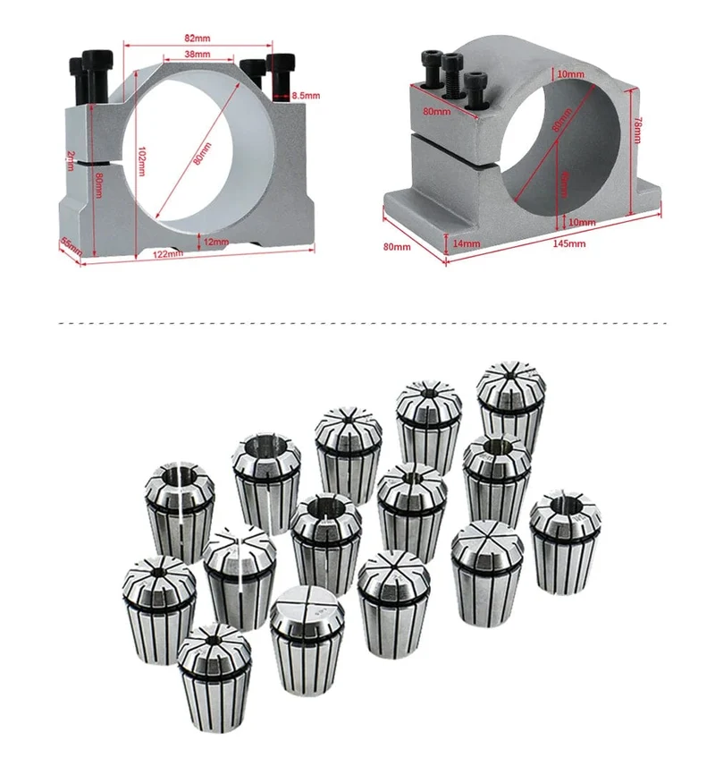 Verkauf Wasserkühlung Spindelmotor Kit 2.2 kW 2200 W Runde Spindel 24000 RPM + VFD Inverter Mit RS485 + 13 stücke ER20 Für CNC Fräsen