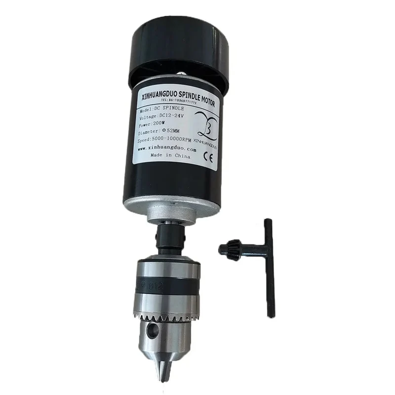 Luftgekühlter 0.2 kW luftgekühlter Spindelmotor CNC 200 W Spindelmotor + Klemme für CNC-Maschine DIY CNC 24 VDC 10000 U/min