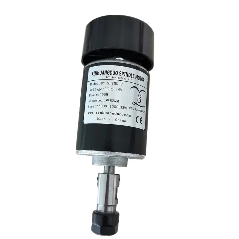 Luftgekühlter 0.2 kW luftgekühlter Spindelmotor CNC 200 W Spindelmotor + Klemme für CNC-Maschine DIY CNC 24 VDC 10000 U/min