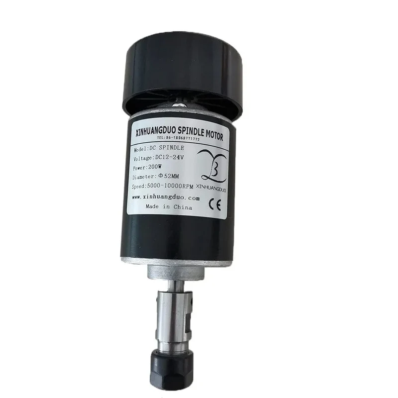 Luftgekühlter 0.2 kW luftgekühlter Spindelmotor CNC 200 W Spindelmotor + Klemme für CNC-Maschine DIY CNC 24 VDC 10000 U/min