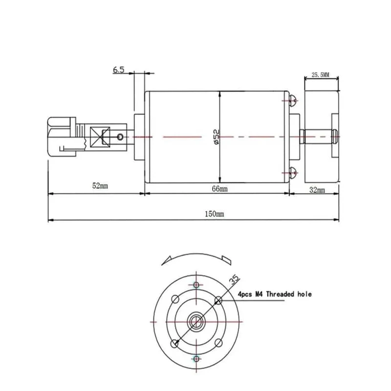 Luftgekühlter 0.2 kW luftgekühlter Spindelmotor CNC 200 W Spindelmotor + Klemme für CNC-Maschine DIY CNC 24 VDC 10000 U/min