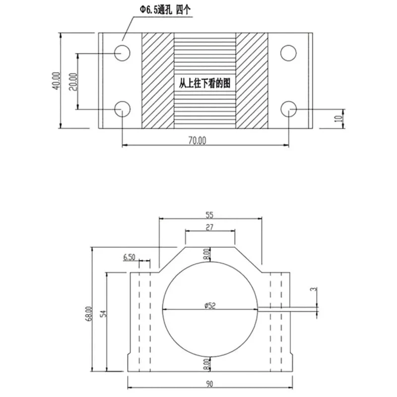 Luftgekühlter 0.2 kW luftgekühlter Spindelmotor CNC 200 W Spindelmotor + Klemme für CNC-Maschine DIY CNC 24 VDC 10000 U/min