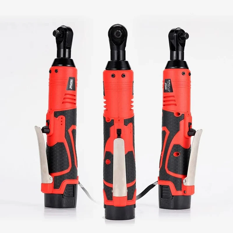 Hormy 3/8 Zoll kabelloser elektrischer Schraubenschlüssel, 65 Nm, rechtwinkliger Ratschenschlüssel, 18 V, wiederaufladbarer Autoreparatur-Werkzeugsatz, Winkelschlüssel