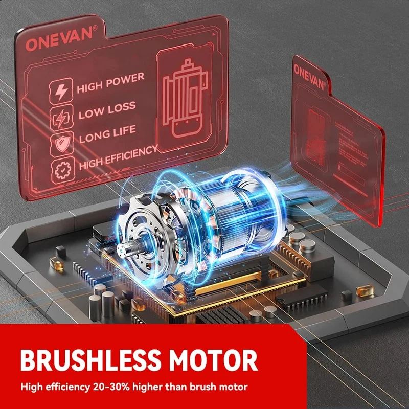 ONEVAN 1200N.M Drehmoment Bürstenloser Elektrischer Schlagschrauber 1/2 Zoll Akkuschrauber Schraubendreher Elektrowerkzeuge für Makita 18V Batterie