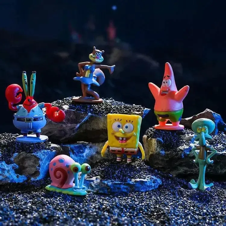 6 stücke/set 5.6 CM Spongebob Action-figuren Cartoon Film Mini Puppen Kinder Geburtstag Geschenke Set