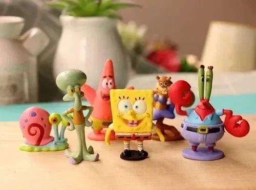 6 stücke/set 5.6 CM Spongebob Action-figuren Cartoon Film Mini Puppen Kinder Geburtstag Geschenke Set
