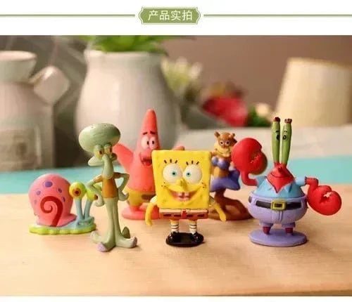 6 stücke/set 5.6 CM Spongebob Action-figuren Cartoon Film Mini Puppen Kinder Geburtstag Geschenke Set