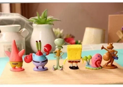 6 stücke/set 5.6 CM Spongebob Action-figuren Cartoon Film Mini Puppen Kinder Geburtstag Geschenke Set