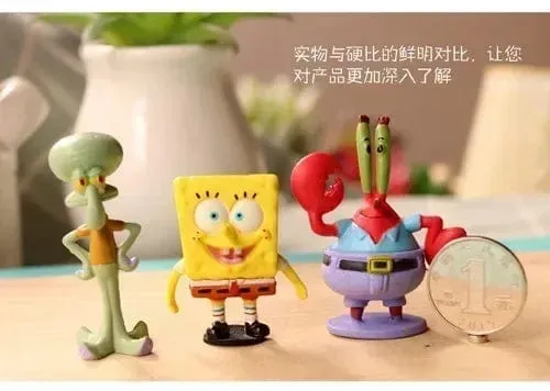 6 stücke/set 5.6 CM Spongebob Action-figuren Cartoon Film Mini Puppen Kinder Geburtstag Geschenke Set