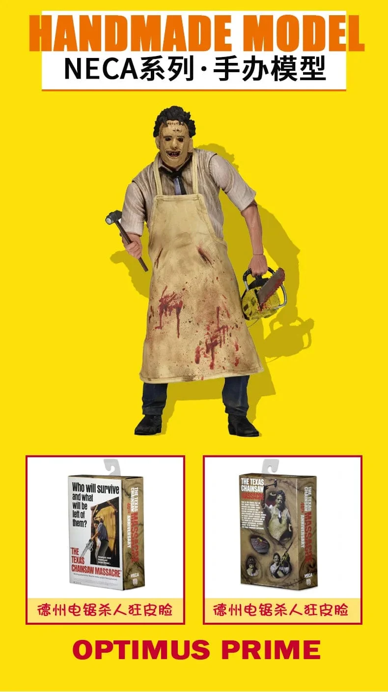 Leatherface Texas Chainsaw Massacre 40. Jahrestag Actionfigur Filmfiguren Terror Modell Puppe Sammlerspielzeug Geschenk