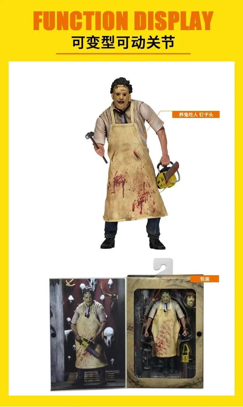 Leatherface Texas Chainsaw Massacre 40. Jahrestag Actionfigur Filmfiguren Terror Modell Puppe Sammlerspielzeug Geschenk