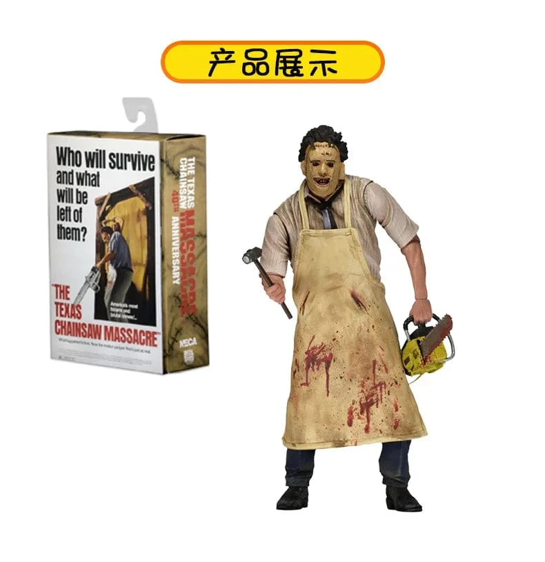 Leatherface Texas Chainsaw Massacre 40. Jahrestag Actionfigur Filmfiguren Terror Modell Puppe Sammlerspielzeug Geschenk