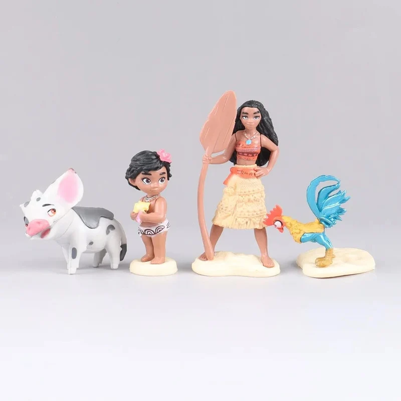 6/10-teiliges Set Disney-Film Moana Figur Puppen Set Halbgott Maui Moana Waialiki Heihei Actionfigur Modell Kindergeburtstagsgeschenk