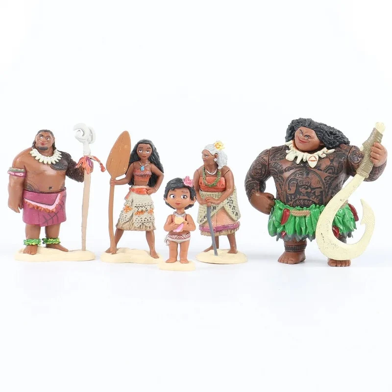 6/10-teiliges Set Disney-Film Moana Figur Puppen Set Halbgott Maui Moana Waialiki Heihei Actionfigur Modell Kindergeburtstagsgeschenk
