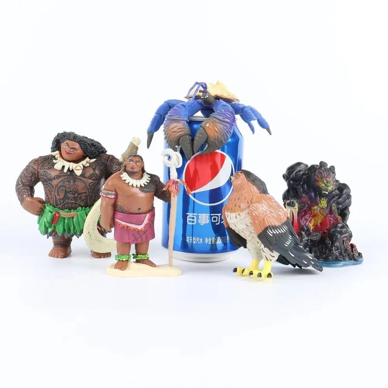 6/10-teiliges Set Disney-Film Moana Figur Puppen Set Halbgott Maui Moana Waialiki Heihei Actionfigur Modell Kindergeburtstagsgeschenk