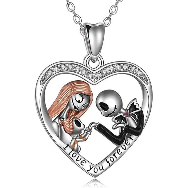 Disney Nightmare Before Christmas Halskette Jack Sally Filmfiguren Pullover Kette Modeschmuck Accessoires Frauen Liebhaber Geschenke