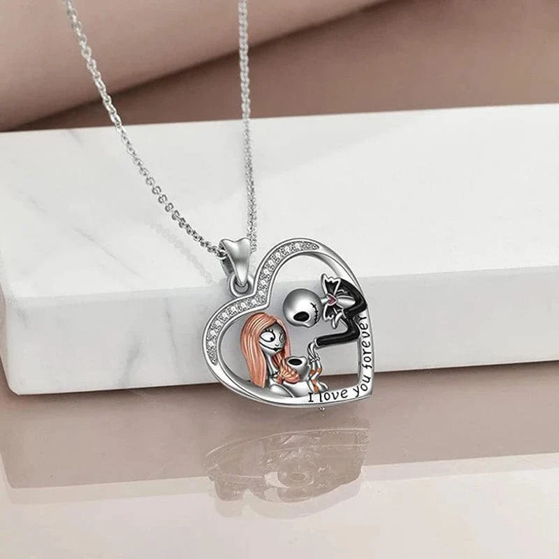 Disney Nightmare Before Christmas Halskette Jack Sally Filmfiguren Pullover Kette Modeschmuck Accessoires Frauen Liebhaber Geschenke