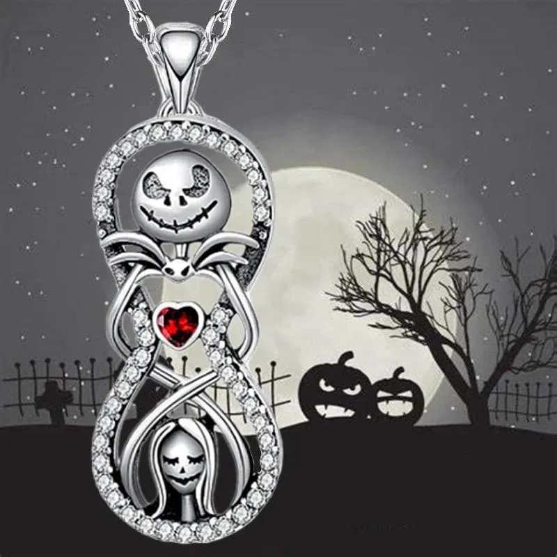 Disney Nightmare Before Christmas Halskette Jack Sally Filmfiguren Pullover Kette Modeschmuck Accessoires Frauen Liebhaber Geschenke