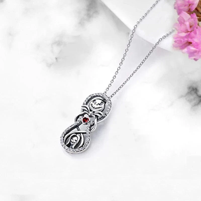 Disney Nightmare Before Christmas Halskette Jack Sally Filmfiguren Pullover Kette Modeschmuck Accessoires Frauen Liebhaber Geschenke