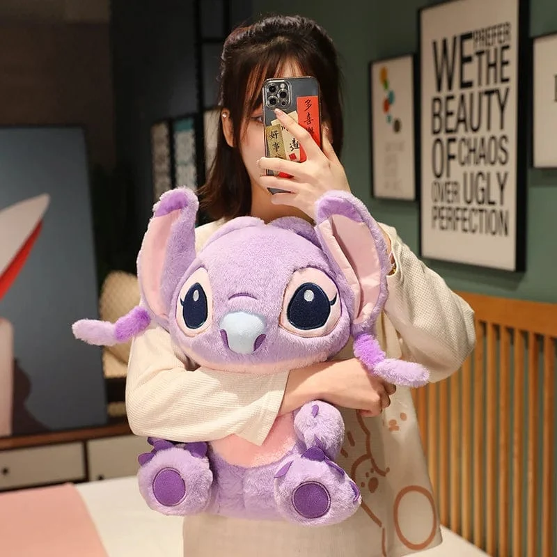 Miniso Kawaii Disney Lilo & Stitch Plüschtier Kawaii Weiche Blau Lila Elfe Disney Lilo & Stitch Stoffpuppe Anime Film Weihnachtsgeschenk