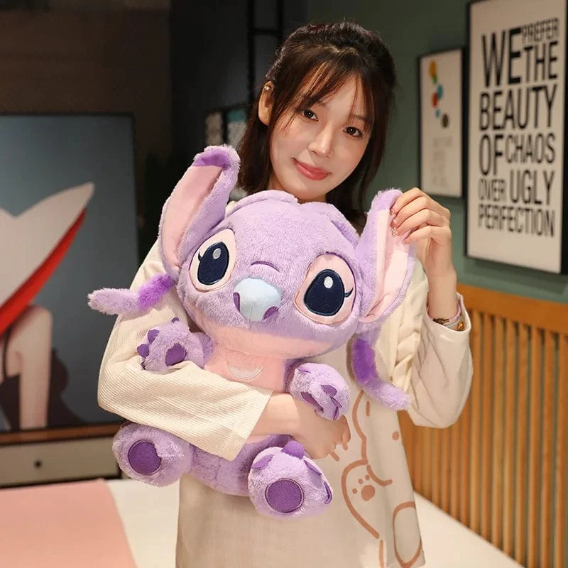 Miniso Kawaii Disney Lilo & Stitch Plüschtier Kawaii Weiche Blau Lila Elfe Disney Lilo & Stitch Stoffpuppe Anime Film Weihnachtsgeschenk