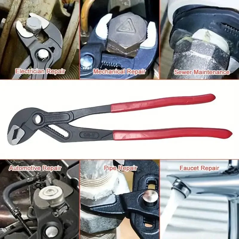 7"/10"/12" Universalschlüssel mit großer Öffnung, multifunktional, verstellbar, Schnellverschluss, Wasserrohrschellenzange, Handwerkzeuge für den Haushalt