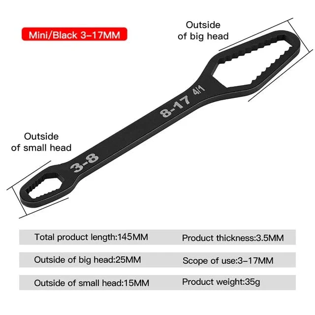 8-22 mm Universal-Torxschlüssel, selbstanziehender, verstellbarer Brillenschlüssel, Doppelkopf-Torxschlüssel, Handwerkzeuge für die Fabrik