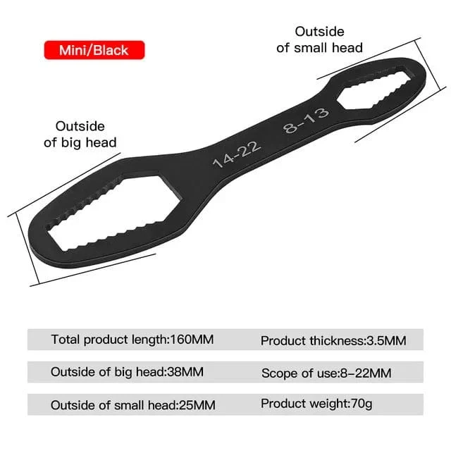 8-22 mm Universal-Torxschlüssel, selbstanziehender, verstellbarer Brillenschlüssel, Doppelkopf-Torxschlüssel, Handwerkzeuge für die Fabrik