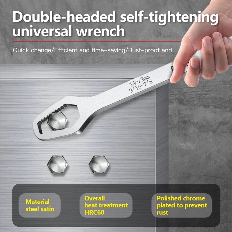8-22 mm Universal-Torxschlüssel, selbstanziehender, verstellbarer Brillenschlüssel, Doppelkopf-Torxschlüssel, Handwerkzeuge für die Fabrik