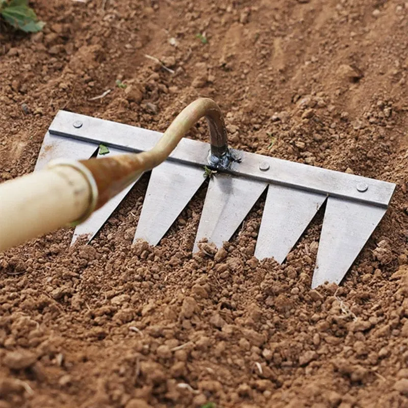 Gartenhacke, Unkrautjäten, Rechen, Stahl, landwirtschaftliches Werkzeug, Greifen, Harken, Ebene, Boden lockern, Egge, Blätter reinigen, Unkraut sammeln, landwirtschaftliches Werkzeug