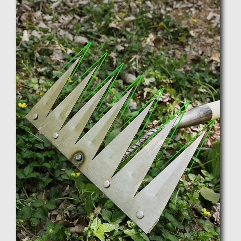 Gartenhacke, Unkrautjäten, Rechen, Stahl, landwirtschaftliches Werkzeug, Greifen, Harken, Ebene, Boden lockern, Egge, Blätter reinigen, Unkraut sammeln, landwirtschaftliches Werkzeug
