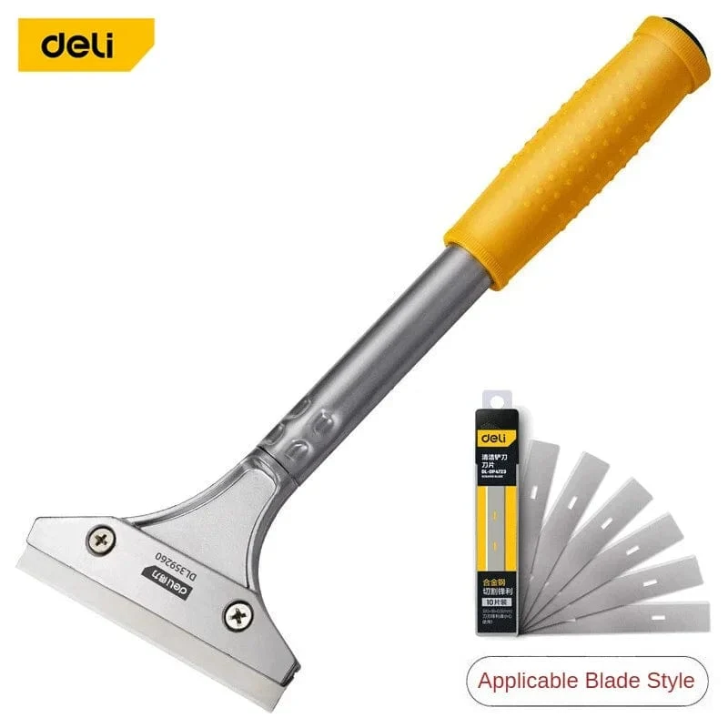 Deli Neue Gute Qualität Edelstahl Tapete Farbe Fliesen Bodenbelag Schaber 600 mm Entferner Mit Klinge Haushalts Reinigung Werkzeuge