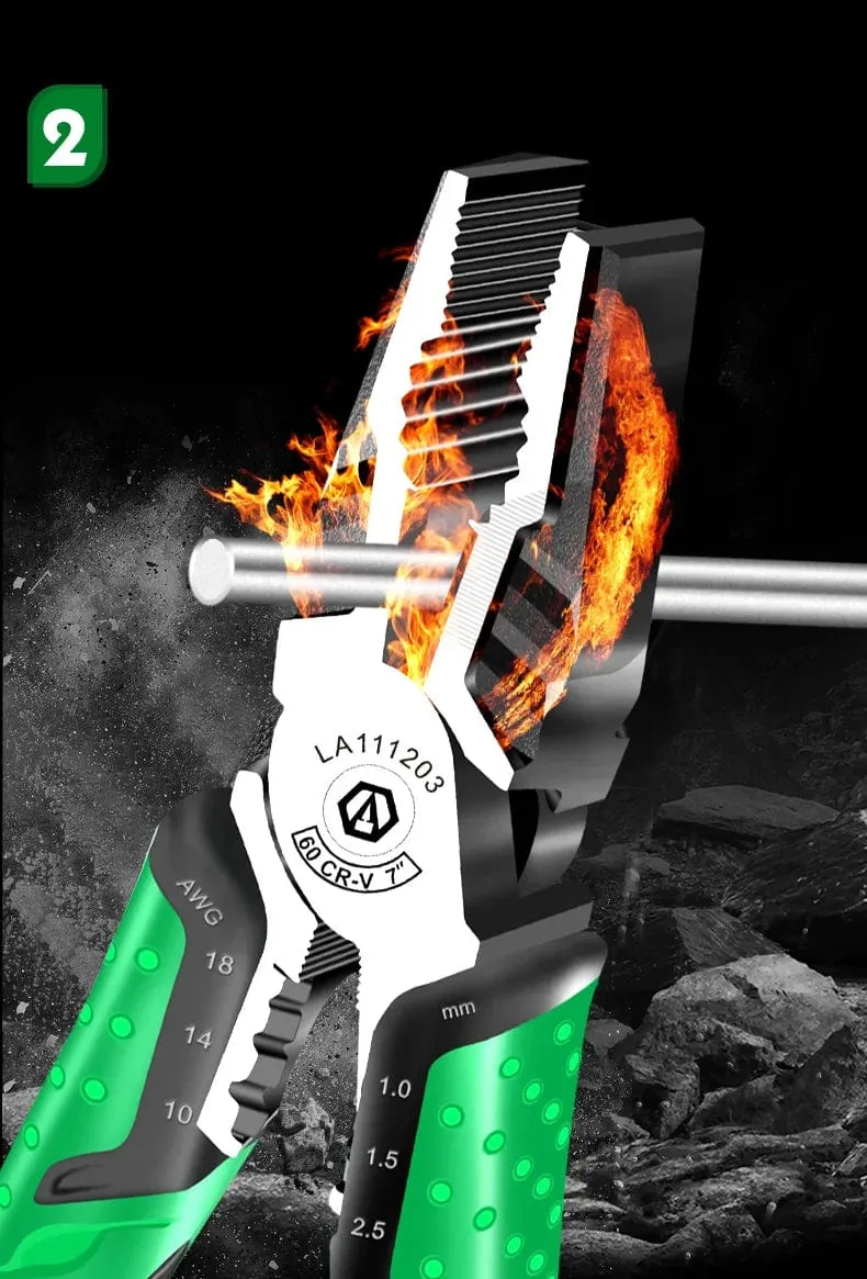 LAOA Multifunktions-Abisolierzange, Beißzange, Drahtschneider, Spitzzange, Seitenschneider, Kabelschere, Elektriker-Handwerkzeuge