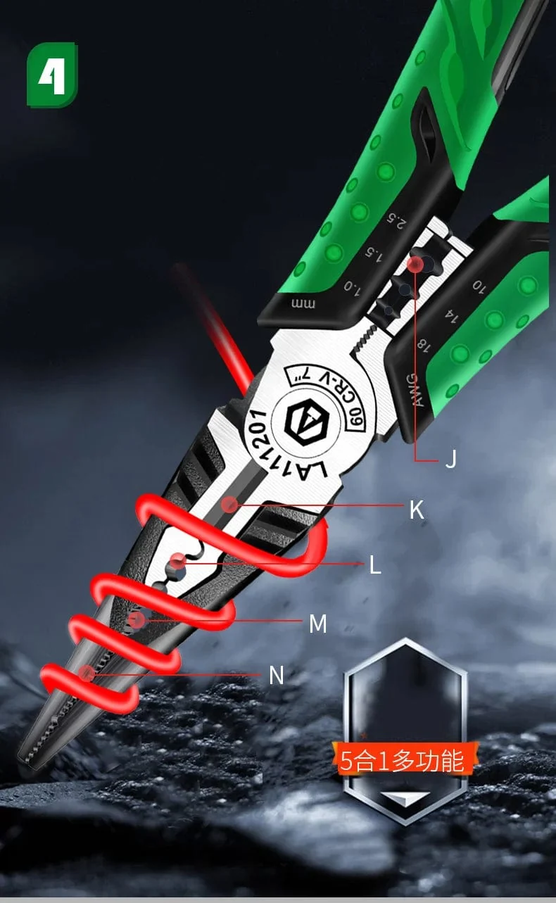 LAOA Multifunktions-Abisolierzange, Beißzange, Drahtschneider, Spitzzange, Seitenschneider, Kabelschere, Elektriker-Handwerkzeuge