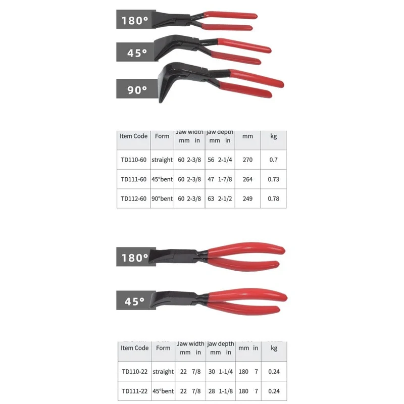 Handfalzzange, Blechwerkzeuge, gerade Backe, 45°, 90°, Metallbiegezange zum Biegen und Glätten von Blechen