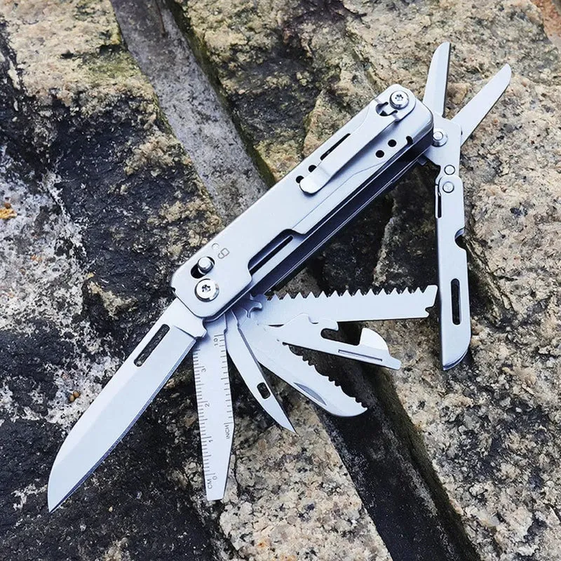 Kombinations-Multitool, Klappmesser, Schere, abnehmbares Outdoor-Taschenmesser, EDC-Notfall-Handwerkzeuge, Mehrzweckmesser