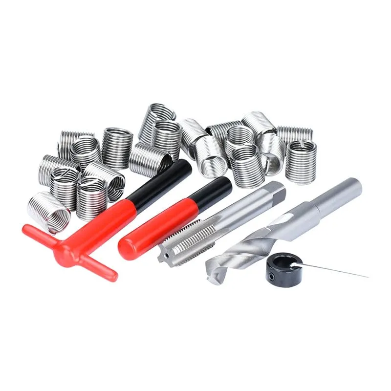 XCAN Gewindereparaturwerkzeug, 25-teilig, M3/M4/M5/M6/M7/M8/M10/M12/14, zur Wiederherstellung beschädigter Gewinde, Schraubenschlüssel, Spiralbohrer, Handwerkzeug