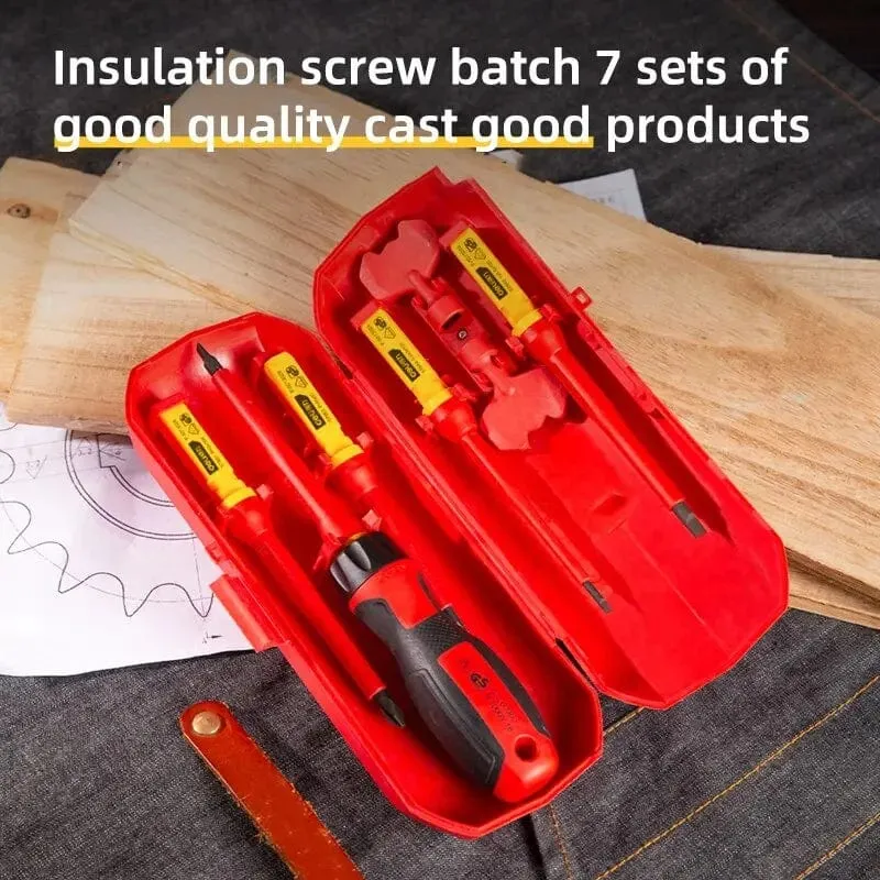 Deli VDE Isolierte Schraubendreher Set Schlitz Phillips Schraube Fahrer Bits Kit Mit Tester Stift Elektriker Hand Werkzeuge