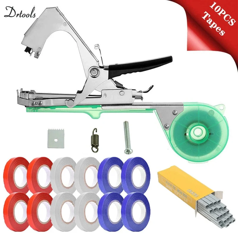 Drtools Strumpfband Pflanzen Bindemaschine Pflanze Zweig Hand Binden Bindemaschine Hackfleisch Gemüse Tapetool Tapener Bänder Garten Werkzeuge
