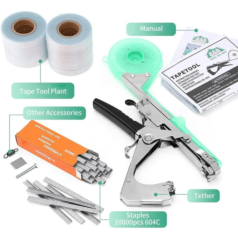 Drtools Strumpfband Pflanzen Bindemaschine Pflanze Zweig Hand Binden Bindemaschine Hackfleisch Gemüse Tapetool Tapener Bänder Garten Werkzeuge