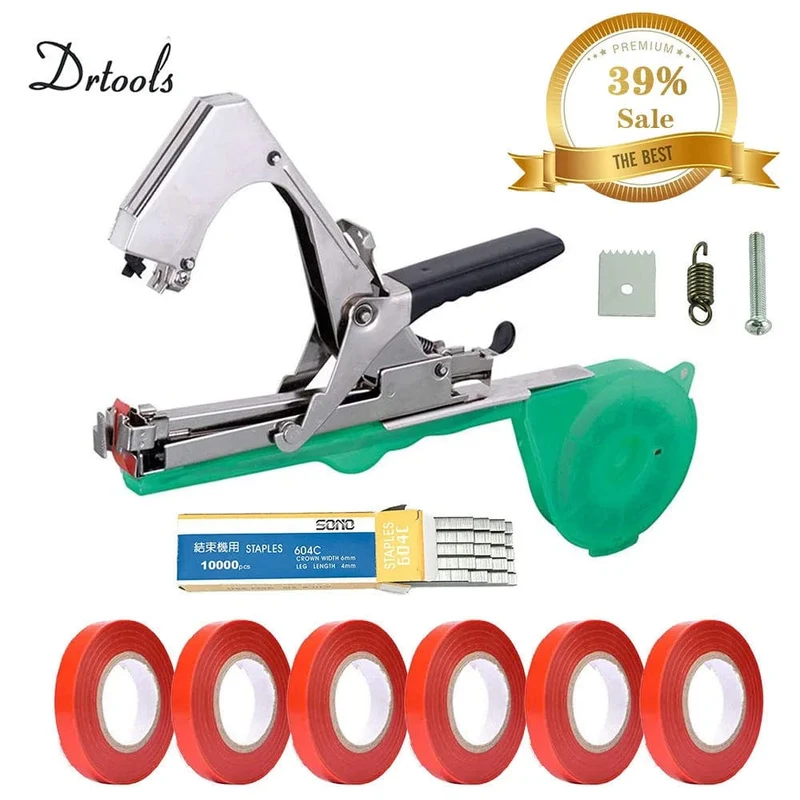 Drtools Gartengeräte Strumpfband Pflanzen Pflanze Zweig Hand Binden Bindemaschine Hackfleisch Gemüse Tapener Bänder Hausgarten