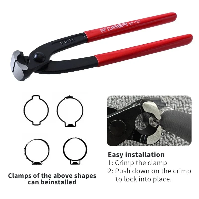 Einohrklemmenzange 8 Zoll/200 mm Kohlenstoffstahl Zange Crimper Nagelzieher für Autoreparatur Handwerkzeuge
