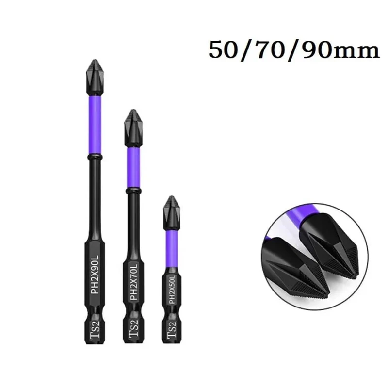 5/3/2/1 stücke PH2 Magnetische Schraubendreher-bits Rutschfeste Chargenkopf-Kreuzbit 25-150 mm Für Elektrische Schlagbohrmaschine Treiber Handbohrwerkzeuge