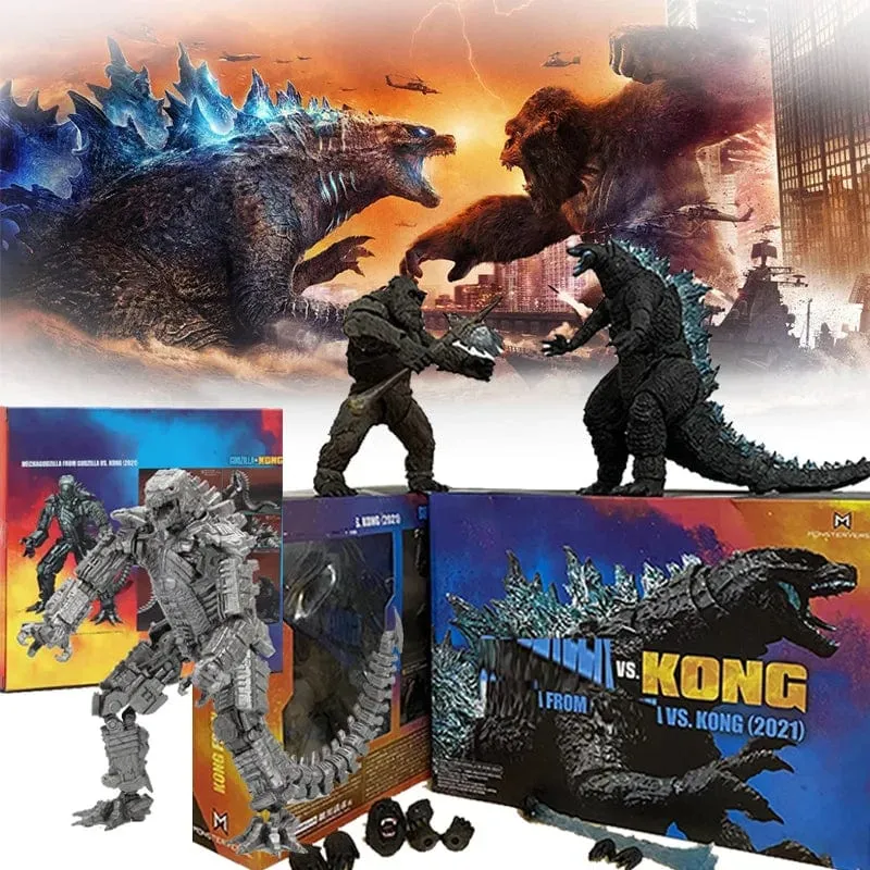 SHM Kong aus dem Film Godzilla Vs Kong 2021, PVC-Actionfigur, Kaiju-Monsterverse-Dinosaurier-Modell, Sammler-Actionspielzeug, Geschenke