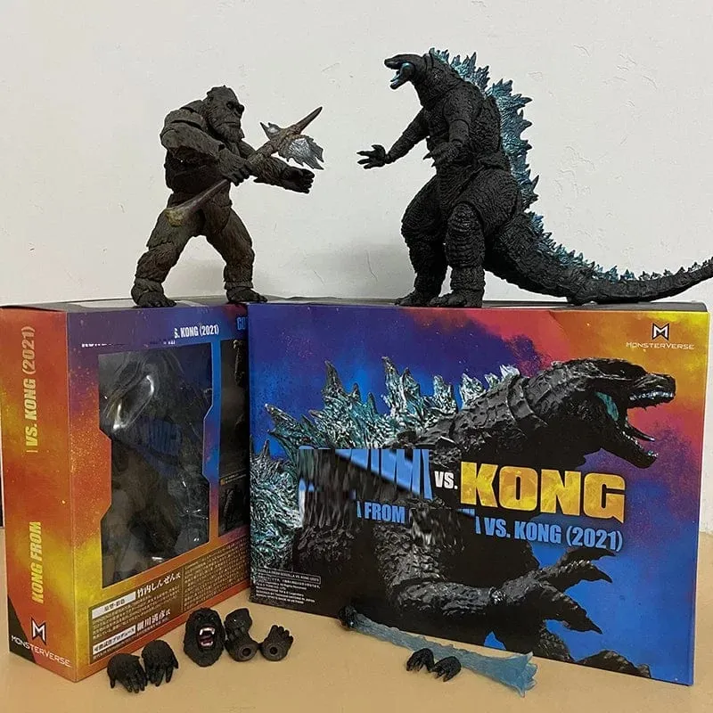 SHM Kong aus dem Film Godzilla Vs Kong 2021, PVC-Actionfigur, Kaiju-Monsterverse-Dinosaurier-Modell, Sammler-Actionspielzeug, Geschenke