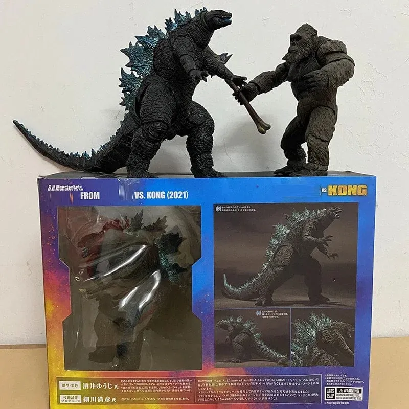 SHM Kong aus dem Film Godzilla Vs Kong 2021, PVC-Actionfigur, Kaiju-Monsterverse-Dinosaurier-Modell, Sammler-Actionspielzeug, Geschenke