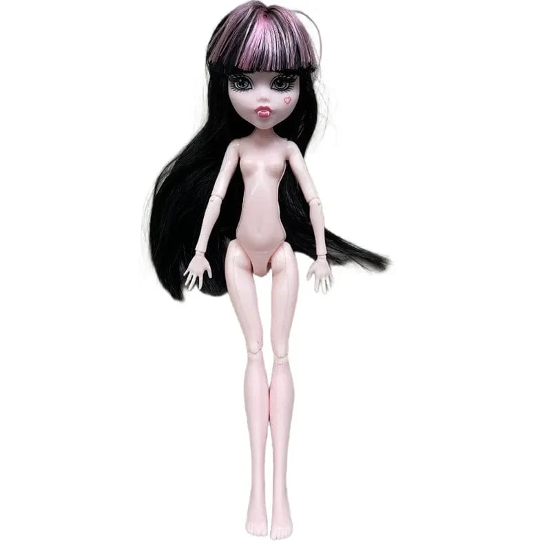 Beweglicher Puppenkörper mit mehreren Gelenken, 23 cm großes Puppenspielzeug für viele Köpfe, weiß, grün, braun, lila, Monstering High-Puppenkörper, Katzenköpfe