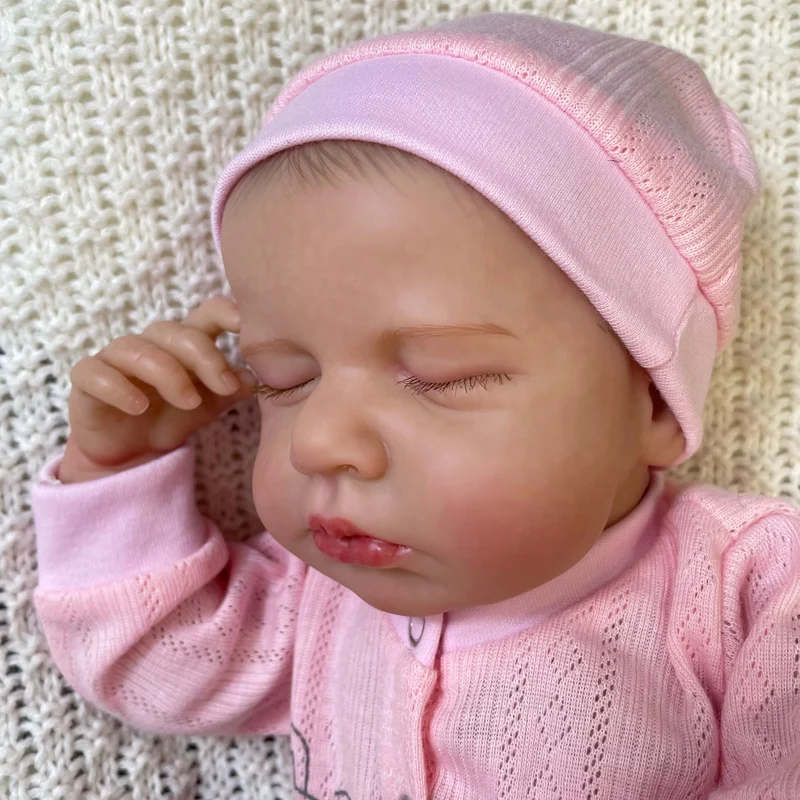 20 Zoll lebensechte, bereits bemalte Reborn-Puppen LouLou 3D-Haut, realistische Baby-Alive-Neugeborenen-Puppen, Spielzeugfigur, Kinder-Mädchen-Geschenk